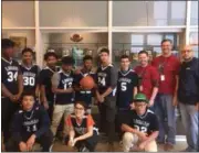  ?? KEVIN MARTIN — THE MORNING JOURNAL ?? Lorain will be well represente­d in the Unified Special Olympics Basketball Tournament hosted at Lorain High School on March 21. Back row from left: Gabe Larsosa, Ke’Andre Davis, Mya Thomas, Tyrone Brown, Sani Smith, Justin Sturgill, Joe Otero, Scott Morris, Dan Blatt and Matt Kielian.Front row from left: Daylin Dower, Glori Gonzalez and Javon Hodge. Not pictured: Jeremy Sislowski,Vincent Turner, Andrew Swearman, Savon Chavis, Zach Evans, Jacob Stern, Isiah Robinson and coaches Eddie Hall and Brian Clark.