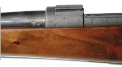  ??  ?? Receiver of the only ZG-47 ever made in 8x68s calibre – a special order (1956) for Poland’s ambassador to Mozambique. Note the CZ logo with ‘rifling grooves’.