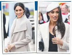  ??  ?? Meghan Markle on her visit to Belfast, and at Westminste­r Abbey.