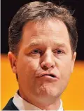  ??  ?? Changing tune: Nick Clegg