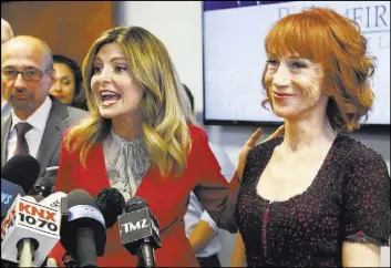  ?? Al Seib Los Angeles Times ?? Lisa Bloom, left, with client and comedian Kathy Griffin at a news conference in June.