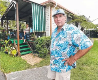  ?? Picture: MIKE BATTERHAM ?? Rodney Pilling and 72 other residents have been given 10 years to leave the Kirra Beach Tourist Park so the council can cater more for tourists staying short term.
