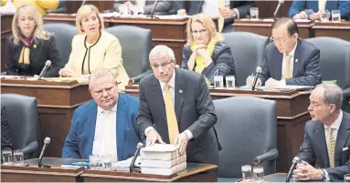  ?? NATHAN DENETTE THE CANADIAN PRESS ?? Ontario Finance Minister Vic Fedeli’s economic update says finances are in a mess because of the Liberal government.