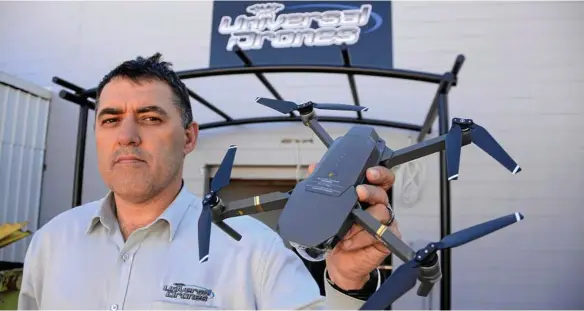  ?? PHOTO: TOM GILLESPIE ?? NEXT GEN: Toowoomba’s Gary King, who is launching his new store Universal Drones, wants to make the Garden City the agricultur­al drone capital of Australia.