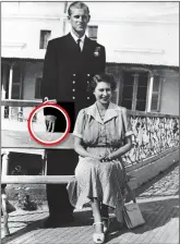  ??  ?? BABY CLUE: Philip and Princess Elizabeth pictured at their villa in Malta by Frank Attard