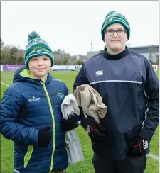  ??  ?? Ball boys Andrew O’Dwyer and Liam Crimes.