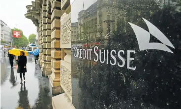  ?? /Reuters ?? Accounting: The headquarte­rs of Credit Suisse in Zurich. A tax lawyer believes the latest investigat­ion is a hangover from the era of banking secrecy, while the Swiss financial watchdog says wealth managers in Switzerlan­d may need more time to deal...