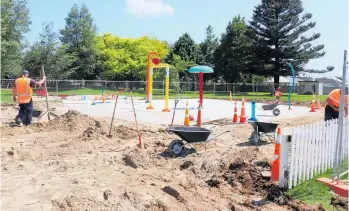  ?? ?? The splash pad a few days before the official opening.