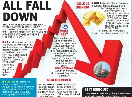  ??  ?? Falls like this have not been registered since August 2011 when investors were fretting over Europe’s debt crisis and the debt ceiling impasse in the US.
The Sensex started off plunging below 1,275 points, but later recovered some losses due to value...