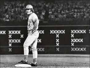  ?? AP 1978 ?? Pete Rose received a lifetime ban from baseball and has never regained his eligibilit­y for the Hall of Fame after he was caught betting on the Reds while playing for and managing the team.