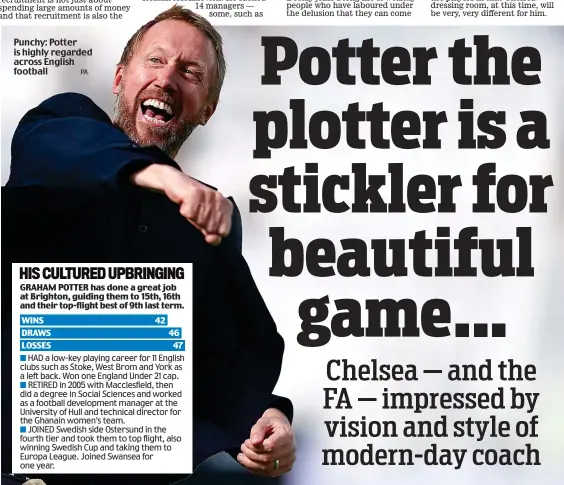  ?? PA ?? Punchy: Potter is highly regarded across English football