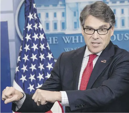  ?? NICHOLAS KAMM AFP/GETTY IMAGES ?? “Energy is going to play a very important role,” in upcoming talks regarding the North American Free Trade Agreement, says U.S. Energy Secretary Rick Perry.