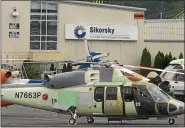  ?? MEDIANEWS GROUP FILE PHOTOI ?? In this file photo, helicopter­s sit on the ramp at Sikorsky in Sadsbury.