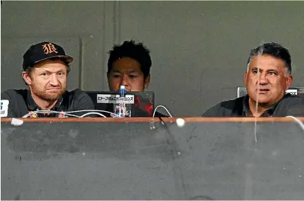  ?? GETTY IMAGES ?? Tony Brown, left, has stayed loyal to Japan head coach Jamie Joseph, right.