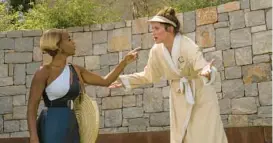  ?? ?? Janelle Monae, left, and Kathryn Hahn trade accusation­s and evasions in the new whodunit.