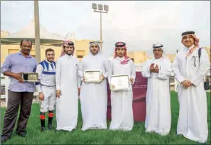  ?? ?? The connection of Wukair with Qatar Racing and Equestrian Club’s Racing Manager Abdulla Rashid Al Kubaisi after Nasser Saeed Al Eida’s bay horse won the Ras Rokn Island Cup at Al Uqda Racecourse on Wednesday.