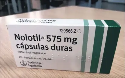  ?? Foto: Ángel García ?? Nolotil ist eines der bekanntest­en Schmerzmit­tel mit dem Wirkstoff Metamizol.