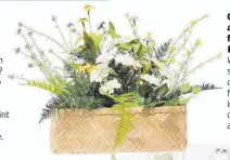  ??  ?? George Home artificial yellow flower trough, £14, Direct Asda Wellbeing for a shady windowsill or shelfie, this faux flower trough imbibes thoughts of daisy chains and nature walks.
