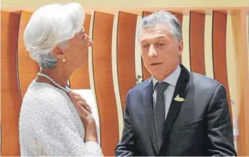  ??  ?? La directora del FMI, Christine Lagarde y el Presidente de Argentina, Mauricio Macri.