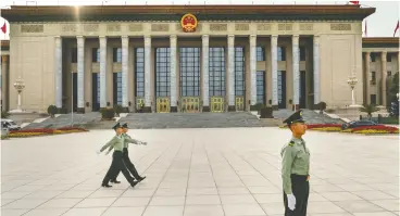  ?? Andrea Verdelli / GETTY IMAGES FILES ?? The Great Hall of the People in China, a country which has seen its diplomatic ties with
Canada deteriorat­e to their worst state in 50 years, writes Gideon Rachman.