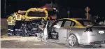  ?? PHOTO: VAN ANTICS ?? Extensive damage . . . Both cars were badly damaged in this two carcrash in Ravensbour­ne Rd, Dunedin, on Friday.