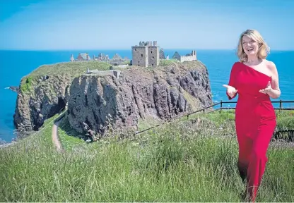  ?? Picture: PA. ?? Scottish singer Fiona Kennedy at the launch of iSing4Peac­e at Dunnottar Castle.
