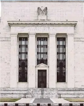  ?? BLOOMBERG PIC ?? The United States Federal Reserve’s Federal Open Market Committee, which is due to begin a two-day meeting tomorrow, has signalled it will raise key lending rate at least twice more this year.