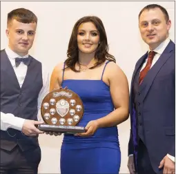  ??  ?? Sports Award winners Karl Mulligan and Shannon Reilly with Brian Duggan.