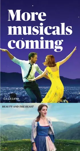  ??  ?? LA LA LAND BEAUTY AND THE BEAST