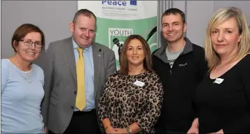  ??  ?? Caroline Flanagan (Centre), Regional Director Youthwork Ireland Louth with Councillor­s Maeve Yore, Conor Keelan, Ruairí Ó Murchú and Anne Campbell at the Youth Network for Peace conference held in the Carnbeg Hotel.