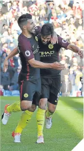  ??  ?? ■
Sergio Aguero celebrates with Nolito