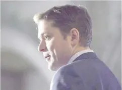  ?? JUSTIN TANG / THE CANADIAN PRESS ?? Conservati­ve leader Andrew Scheer will promote the idea of a post-Brexit free-trade agreement between Canada and Britain during his four-day trip to the U.K.