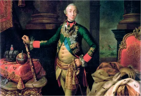  ??  ?? Portrait du tsar Pierre III, par Alexei Antropov, en 1762.