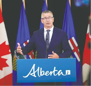  ?? GOVERNMENT OF ALBERTA ?? Alberta Finance Minister Travis Toews says Alberta’s fiscal update “illustrate­s the deep and wide-ranging impacts” of the pandemic and the OPEC+ dispute in the spring of 2020.
