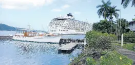  ?? PHOTOS BY GARETH DAVIS SR ?? The cruise ship ‘The World’, docked at the Ken Wright Pier in Port Antonio on Sunday.