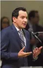  ?? ASSOCIATED PRESS FILE PHOTO ?? Assembly Speaker Anthony Rendon, D-Paramount, addresses the the Assembly in Sacramento, Calif., in August 2016.