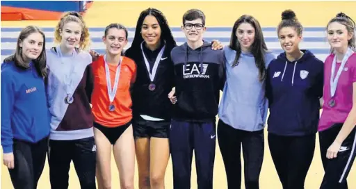  ??  ?? ●●The Stockport team at the Scottish Indoor Championsh­ips