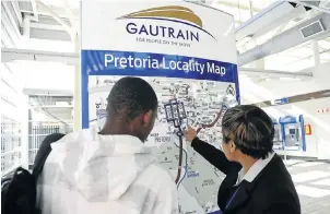  ?? Picture: AFP PHOTO ?? YOU ARE HERE: The Gautrain links Pretoria with Joburg and OR Tambo