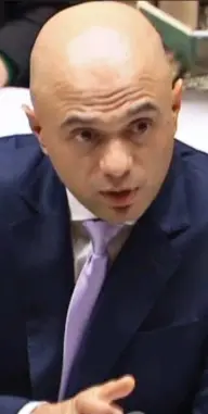  ??  ?? Humbler: Mr Javid in the Commons yesterday