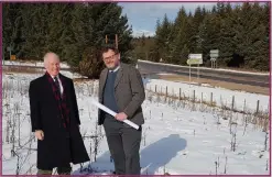  ??  ?? William Frame with architect Mark Fresson on the Tomatin site