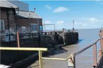  ?? ?? The 110ft dry dock with the gates open to the estuary.