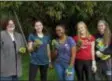  ?? SUBMITTED PHOTO ?? Students at Neumann University in Aston helped to save the American Chestnut tree at Tyler Arboretum. The environmen­tally-aware students are, left to right, Erin Leaper of Springfiel­d, Christina Shimp of Claymont, Delaware, Aisha Mundy of Philadelph­ia, Hannah Radziak of Upper Chichester and Kristina Del Gaiso of Turnersvil­le, NJ.