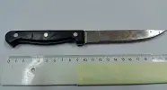  ??  ?? Arma da taglio Il coltello rinvenuto dai Carabinier­i in casa dell’uomo