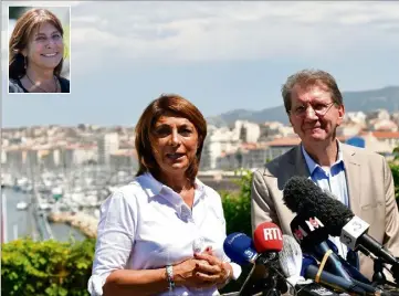  ?? (Photos PQR/La Provence et AFP) ?? Arrivée en tête du second tour, dimanche, Michèle Rubirola (union de la gauche, en médaillon ) fera non plus face à Martine Vassal mais à Guy Teissier – et à une droite divisée.