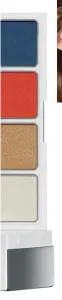  ??  ?? From left: FFFuture Eyeshadow Palette in Re Velvet White, $65, RMK. Ombre Première in No. 30 Vibrant Violet; No. 18 Verde, Chanel. Paperlight Cream Eye Color in YE301, $35, Shiseido