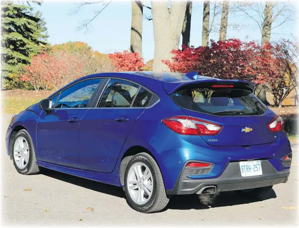  ?? GRAEME FLETCHER/DRIVING.CA ?? The Cruze Hatchback can get pricey, so make sure to give the mid-range LT a look if you’re shopping for value.