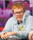  ?? Rachel Aston ?? Las Vegas Review-journal Michael Dyer, who holds the high chip count, has reason to smile, with a huge lead at the WSOP’S final table.