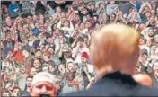  ?? REUTERS ?? ■ Crowd reacts to US President Donald Trump's arrival at Madison Square Garden for a mixed martial arts sports event.