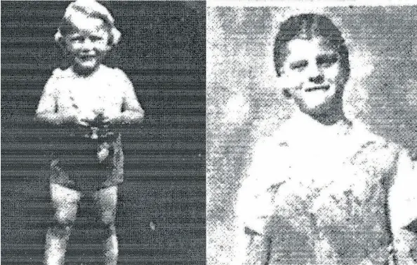  ??  ?? Three-year-old Joan Holloway drowned in 1938 after she was shoved into the North Saskatchew­an River by former mental patient Nellie Adamchuk, 18.