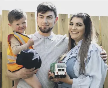  ??  ?? FAMILY: Three-year-old Noah Lawrence with parents Liam and Paige Hanson